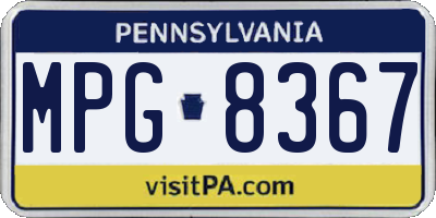 PA license plate MPG8367