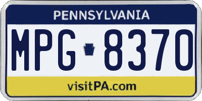 PA license plate MPG8370