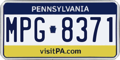 PA license plate MPG8371