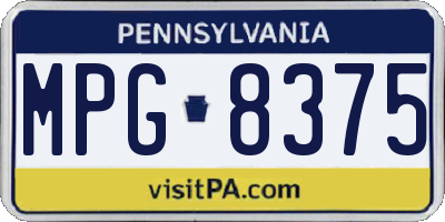 PA license plate MPG8375