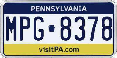 PA license plate MPG8378