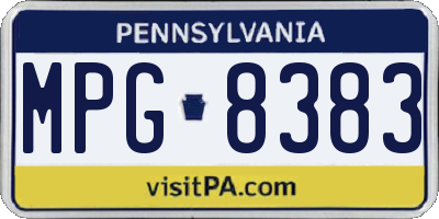 PA license plate MPG8383