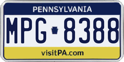 PA license plate MPG8388