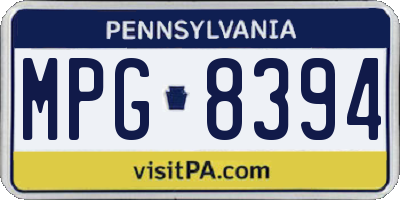 PA license plate MPG8394