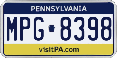 PA license plate MPG8398