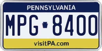 PA license plate MPG8400