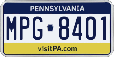 PA license plate MPG8401
