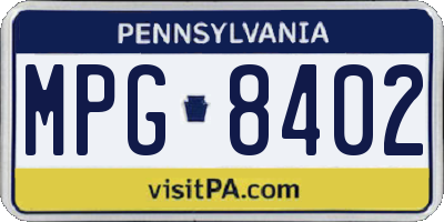 PA license plate MPG8402