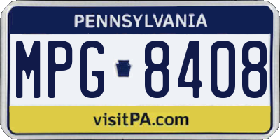 PA license plate MPG8408