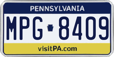 PA license plate MPG8409