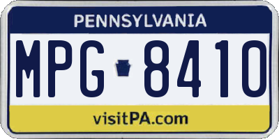 PA license plate MPG8410