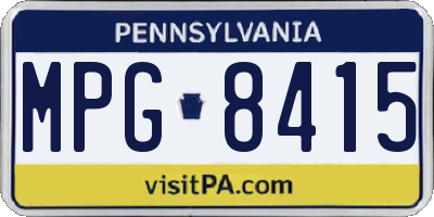 PA license plate MPG8415