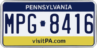 PA license plate MPG8416