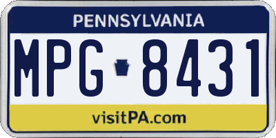 PA license plate MPG8431