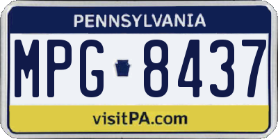 PA license plate MPG8437