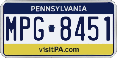 PA license plate MPG8451