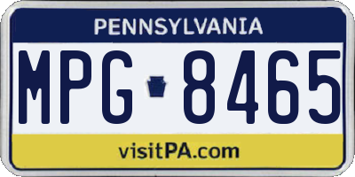 PA license plate MPG8465