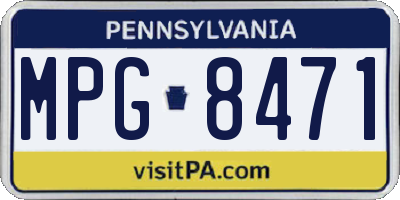 PA license plate MPG8471