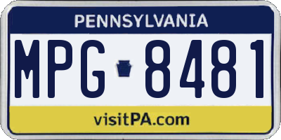PA license plate MPG8481