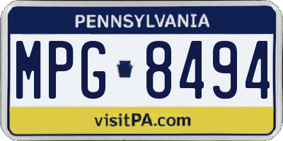 PA license plate MPG8494