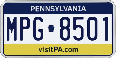 PA license plate MPG8501