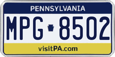 PA license plate MPG8502