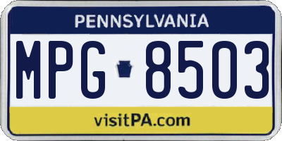 PA license plate MPG8503