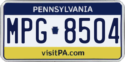 PA license plate MPG8504