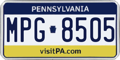 PA license plate MPG8505