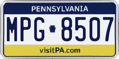 PA license plate MPG8507