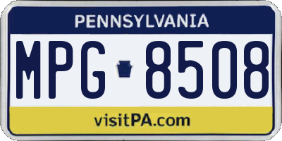PA license plate MPG8508