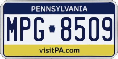 PA license plate MPG8509
