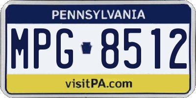 PA license plate MPG8512