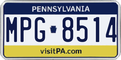 PA license plate MPG8514