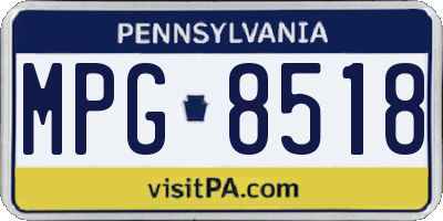 PA license plate MPG8518