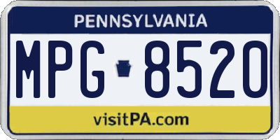 PA license plate MPG8520