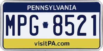 PA license plate MPG8521