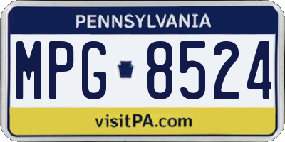 PA license plate MPG8524