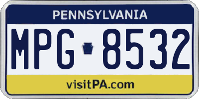 PA license plate MPG8532