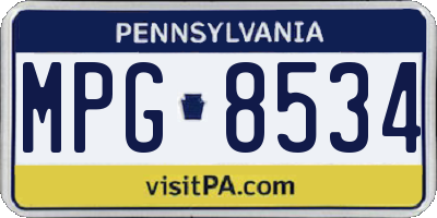 PA license plate MPG8534