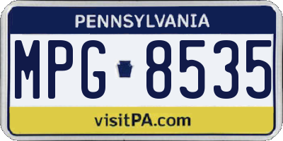 PA license plate MPG8535