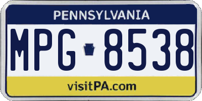 PA license plate MPG8538