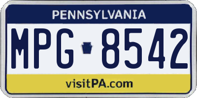 PA license plate MPG8542