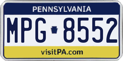 PA license plate MPG8552