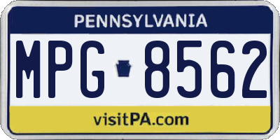 PA license plate MPG8562