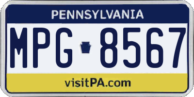 PA license plate MPG8567