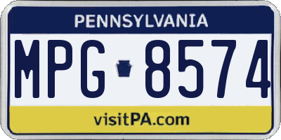 PA license plate MPG8574