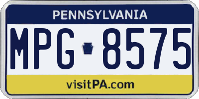 PA license plate MPG8575