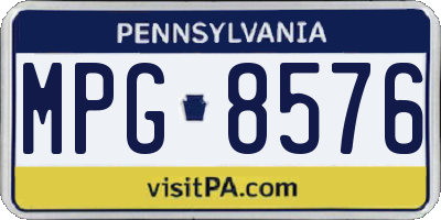 PA license plate MPG8576