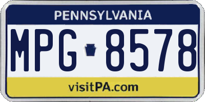 PA license plate MPG8578